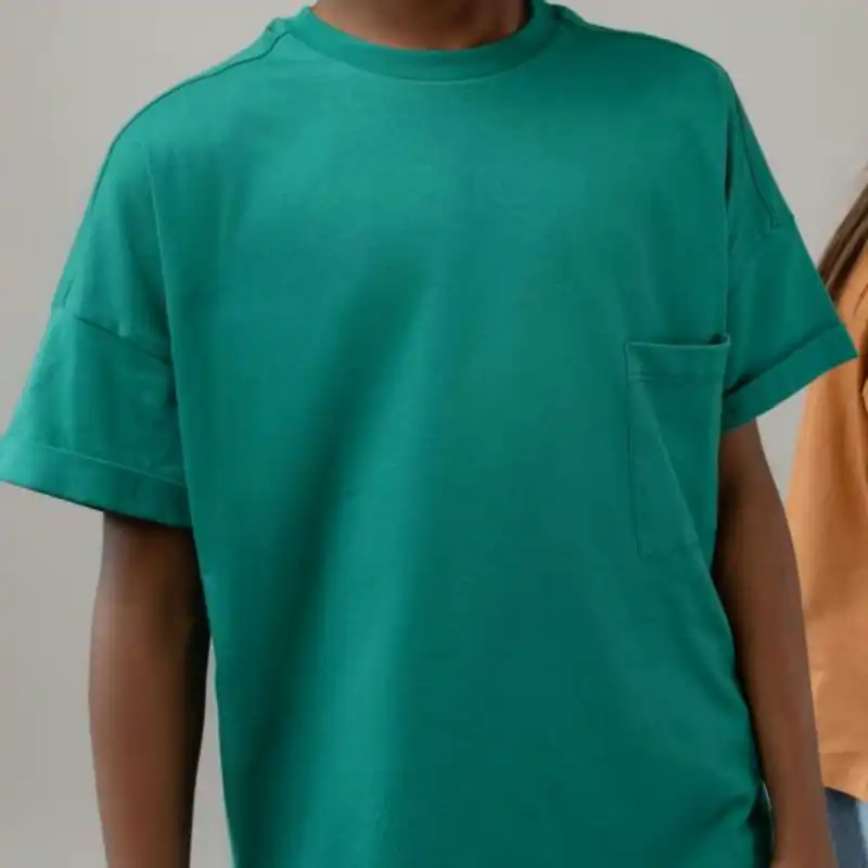 تی شرت لانگ بچگانه مدل SS رنگ سبز