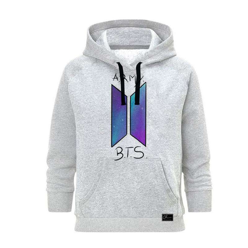 هودی زنانه مدل BTS کد B61 رنگ طوسی