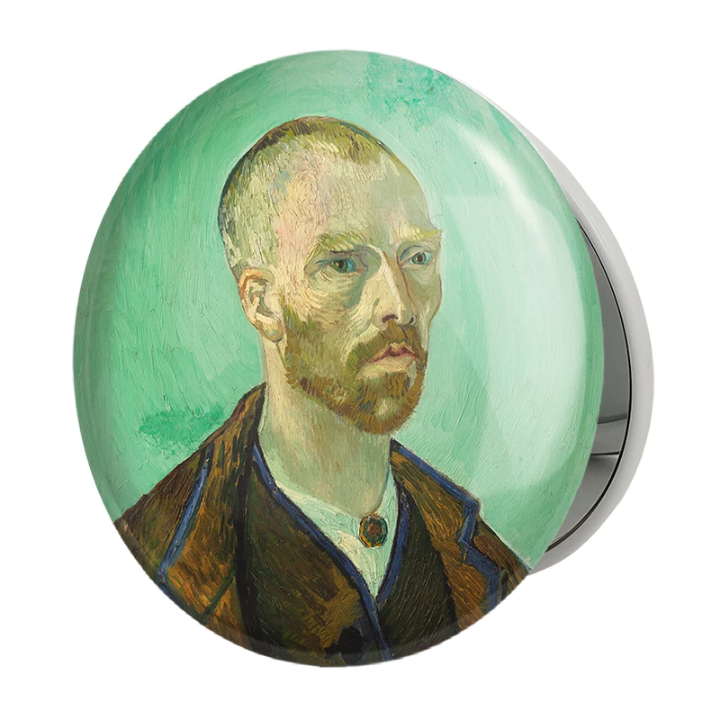 آینه جیبی خندالو طرح سلف پرتره ونسان ونگوگ مدل تاشو کد 25448 