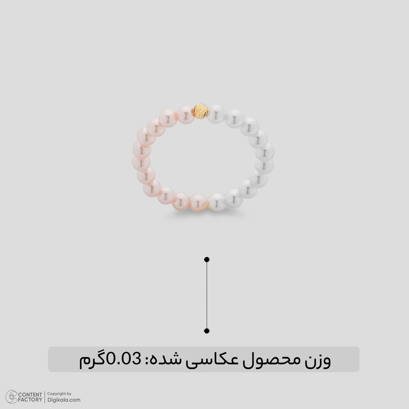 انگشتر طلا 18 عیار زنانه ناریا مدل مروارید یین یانگ  - 7