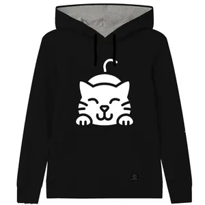 هودی دخترانه 27 مدل CAT کد F17 رنگ مشکی 