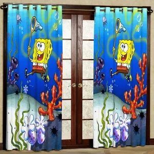 پرده مدل باب اسفنجی هازان پانچی کد 4275 سایز 140x200 سانتی متر