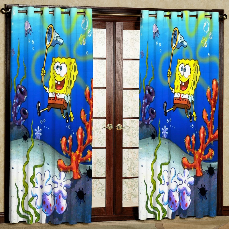 پرده مدل باب اسفنجی هازان پانچی کد 4275 سایز 140x200 سانتی متر