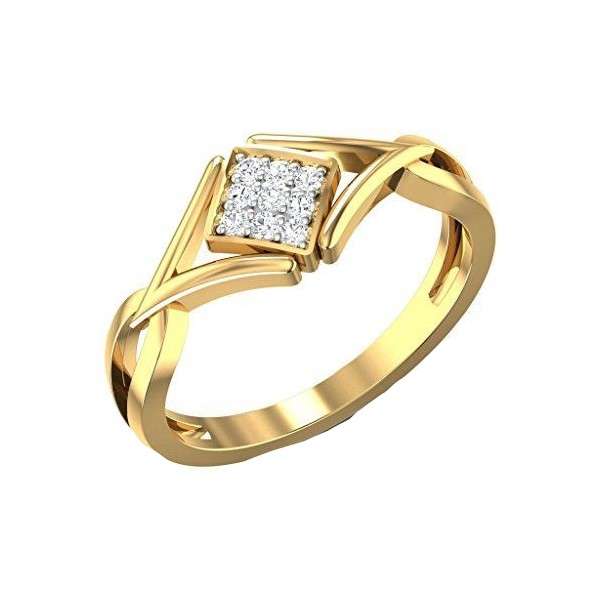 انگشتر طلا 18 عیار زنانه قیراط طرح مربع کد GH6203