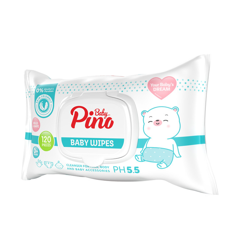 دستمال مرطوب کودک پینو بیبی مدل 001 بسته 120 عددی