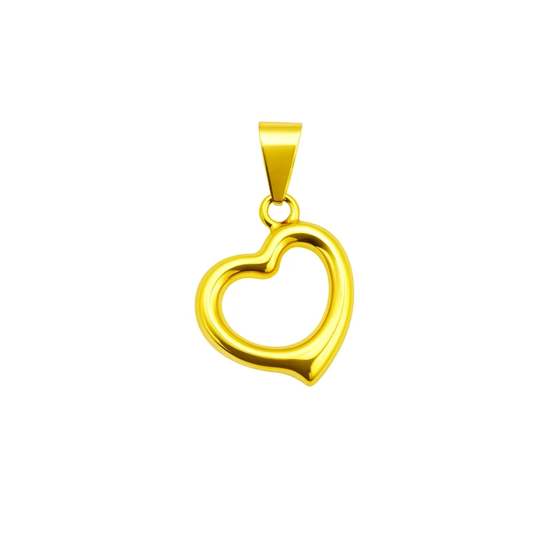 آویز گردنبند طلا 18 عیار زنانه مان گالری طرح قلب توخالی کد M-100027