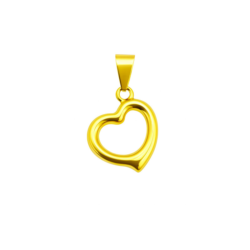 آویز گردنبند طلا کم اجرت 18 عیار زنانه مان گالری طرح قلب توخالی کد M-100027