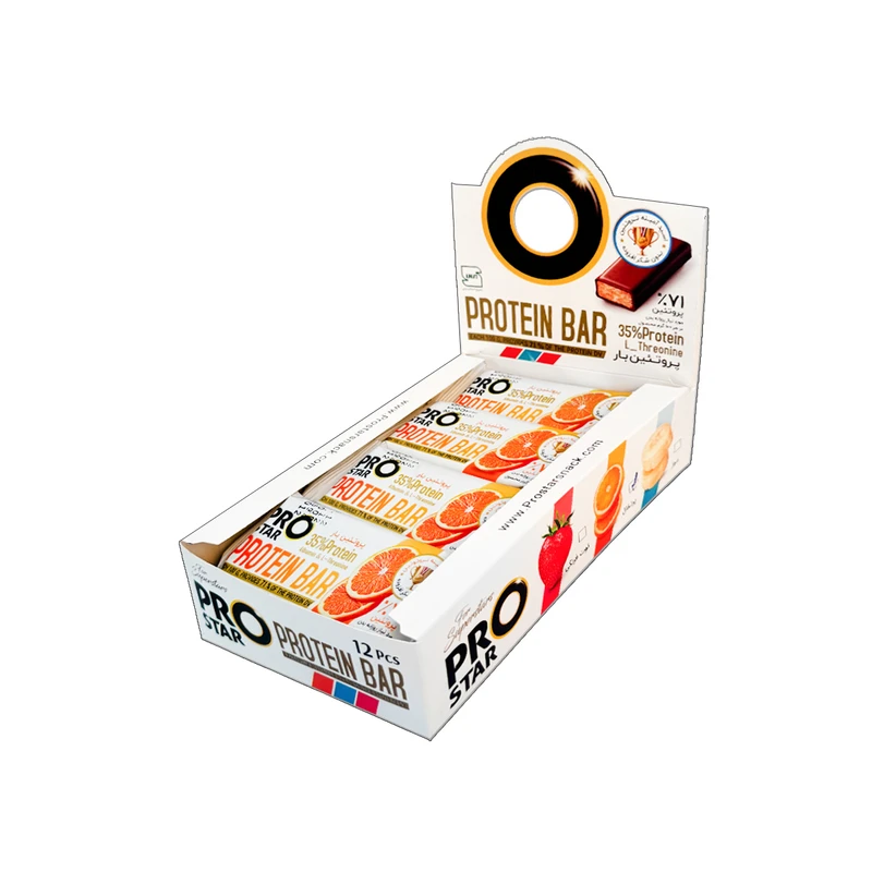 پروتئین بار پرتقالی پرواستار - 14 گرم بسته 12 عددی