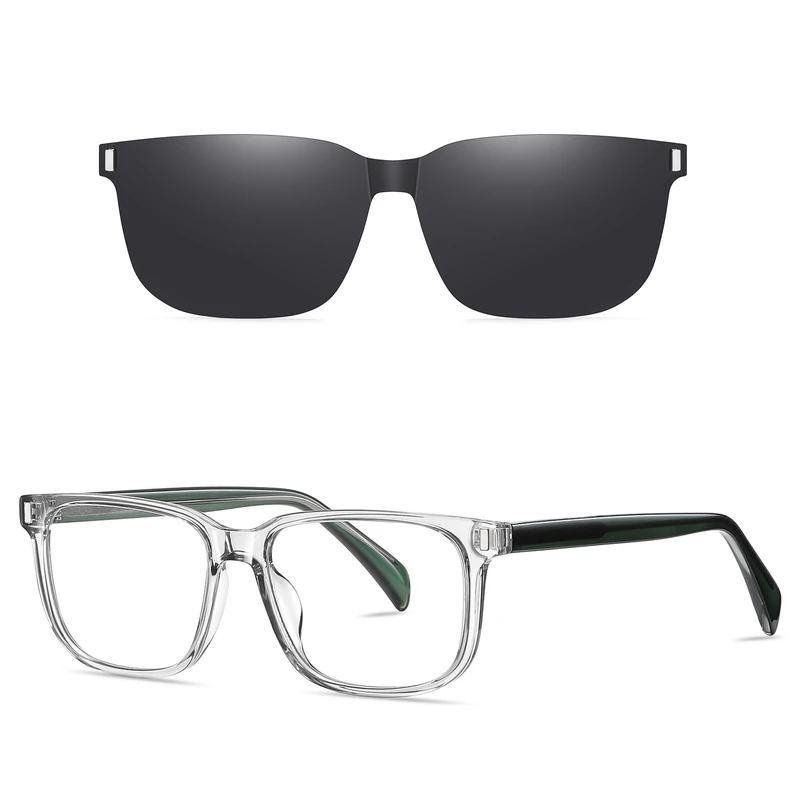 فریم عینک طبی ویفرر (Wayfarer) آلبرت وگ مدل  CG7201C644P109 Polarized Double Switch مناسب برای انواع فرم صورت به همراه کاور آفتابی