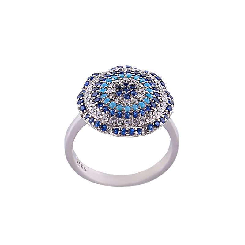 انگشتر نقره زنانه مدل چشم و نظر کد FR0012