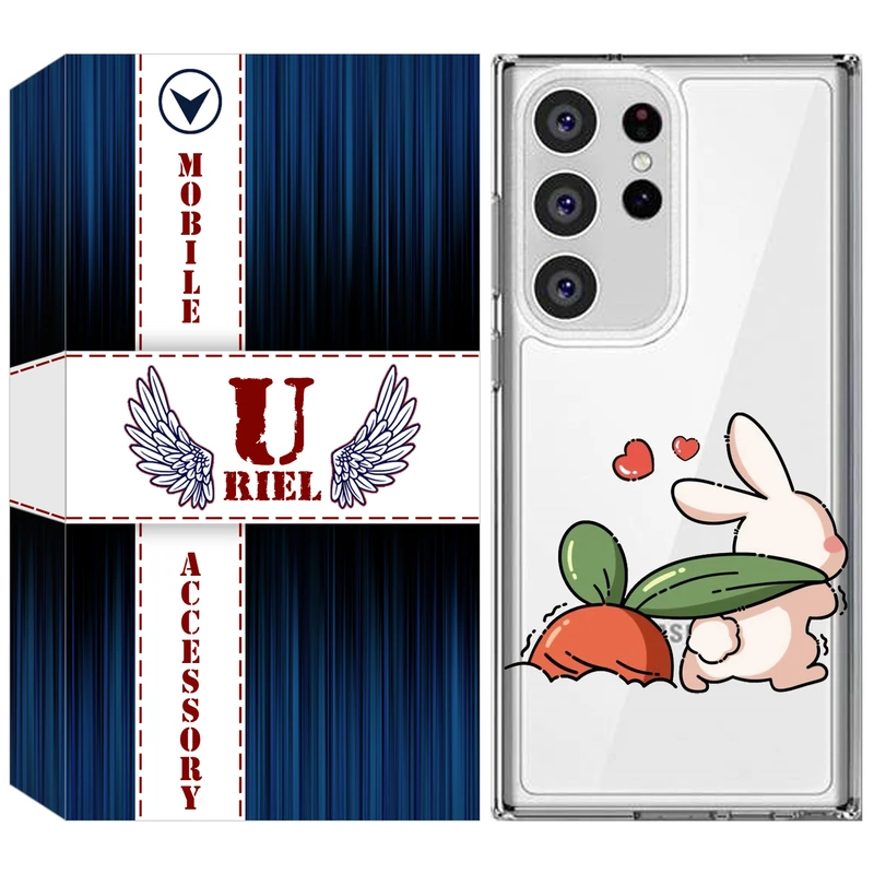 کاور یوریل مدل Clear کد 71 طرح خرگوش مناسب برای گوشی موبایل سامسونگ Galaxy S23 Ultra