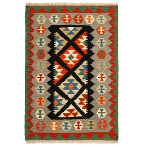 گلیم دستبافت یک و نیم متری مدل قشقایی کد 548973