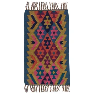 گلیم دستبافت یک متری مدل پادری پشم کد 153