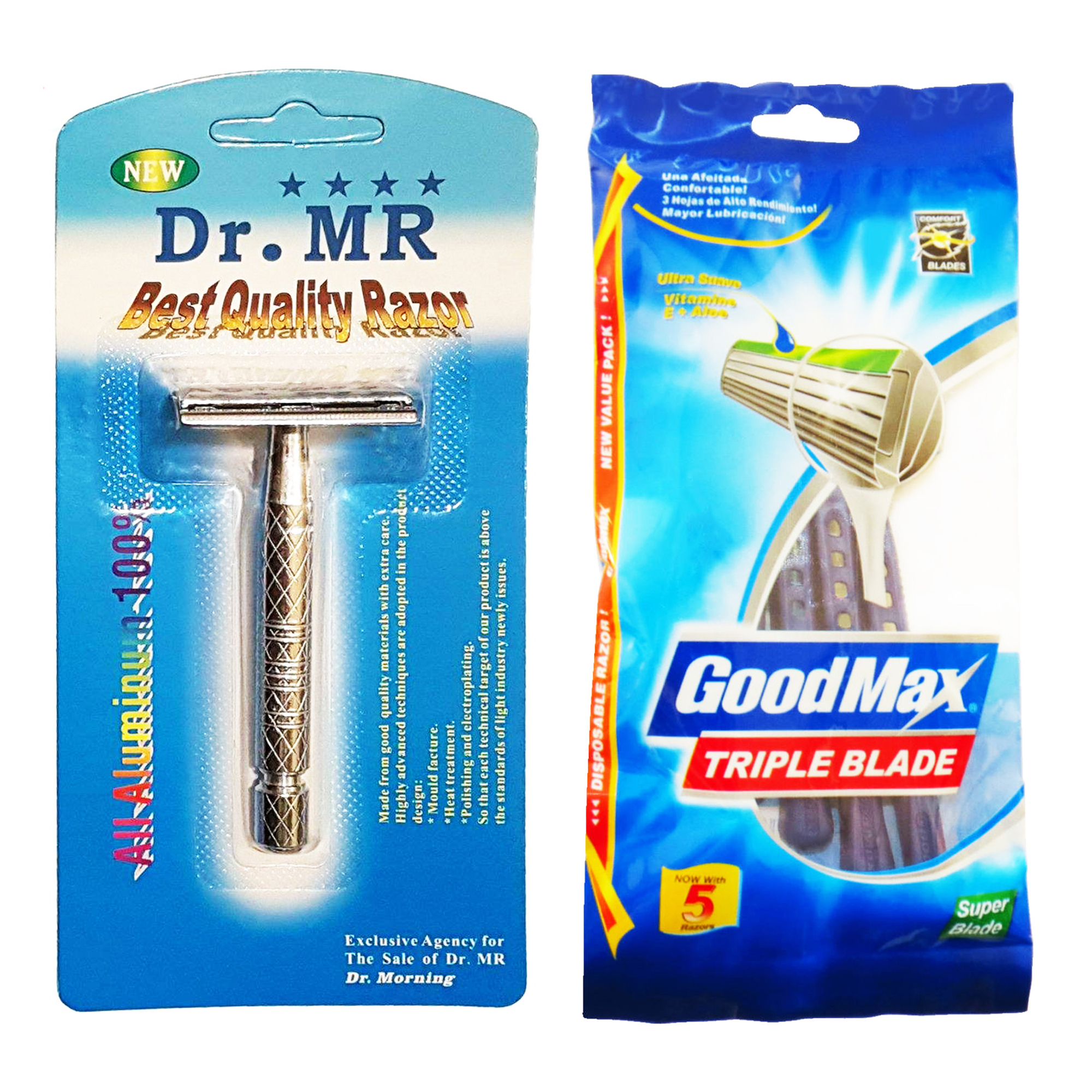  خود تراش گود مکس مدل triple blade بسته 5 عددی به همراه خودتراش دکتر مورنینگ مدل Best Quality Razor