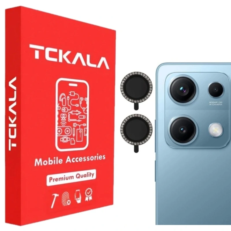 محافظ لنز دوربین تیسیکالا مدل نگین دار مناسب برای گوشی موبایل شیائومی Redmi Note 14s