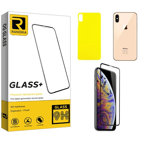 محافظ صفحه نمایش راندیکا مدل Rika مناسب برای گوشی موبایل اپل iPhone Xs max به همراه محافظ پشت گوشی