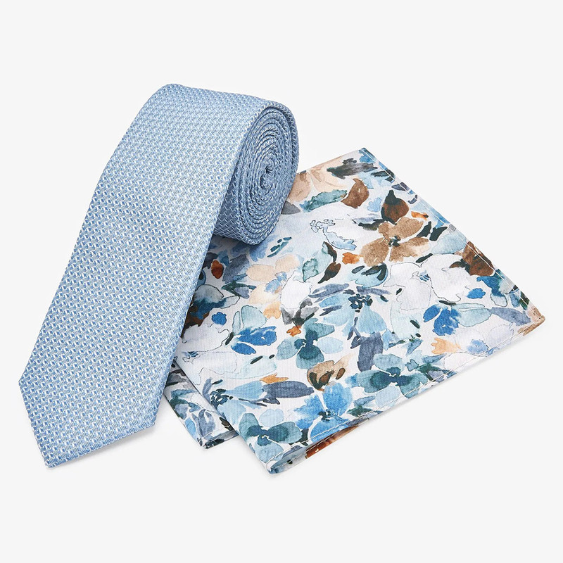 ست کراوات و دستمال جیب مردانه نکست مدل moj 24689