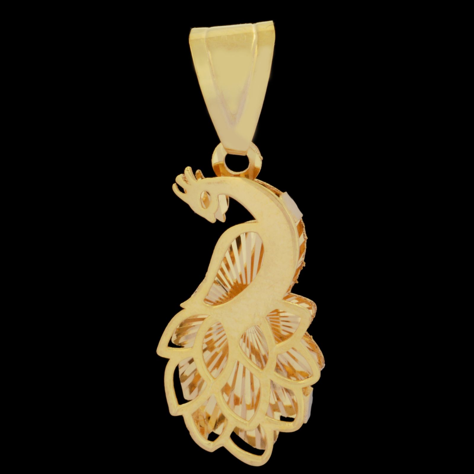 آویز گردنبند طلا 18 عیار زنانه طلای مستجابی مدل طاووس کد72 -  - 1