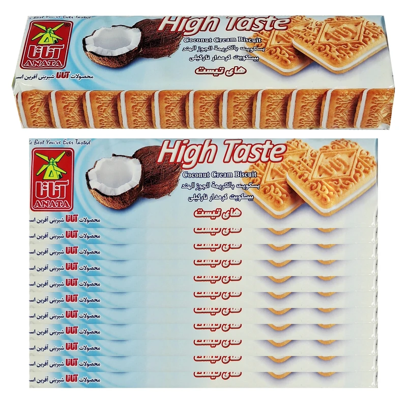 بیسکویت کرمدار نارگیلی هایتیست آناتا - 115 گرم بسته 36 عددی