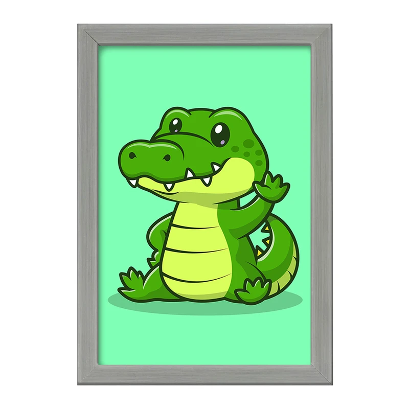 تابلو خندالو طرح حیوانات بامزه تمساح کد 25417