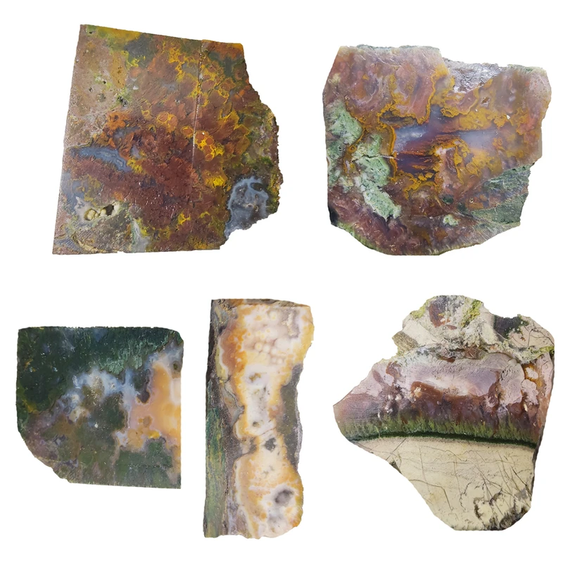 سنگ راف عقیق مدل کتیبه H 1 مجموعه 5 عددی