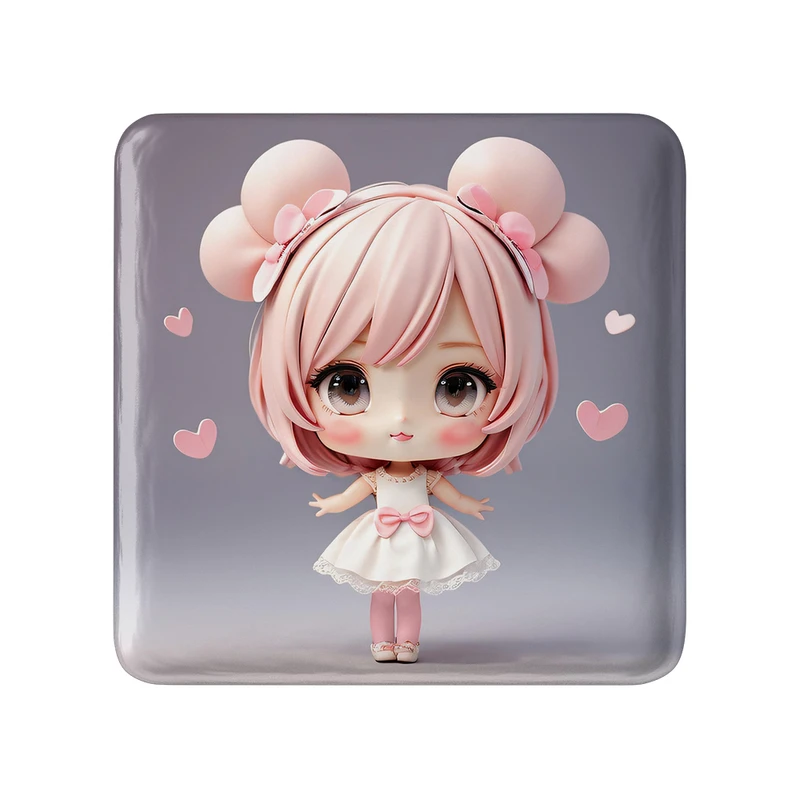 پیکسل خندالو طرح دخترانه (Girlish) مدل مربعی کد 36881