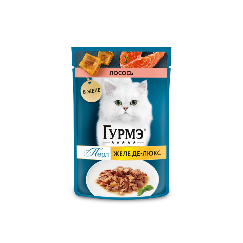 پوچ گربه بالغ گورمت مدل Perle طعم ماهی سالمون وزن 75 گرم