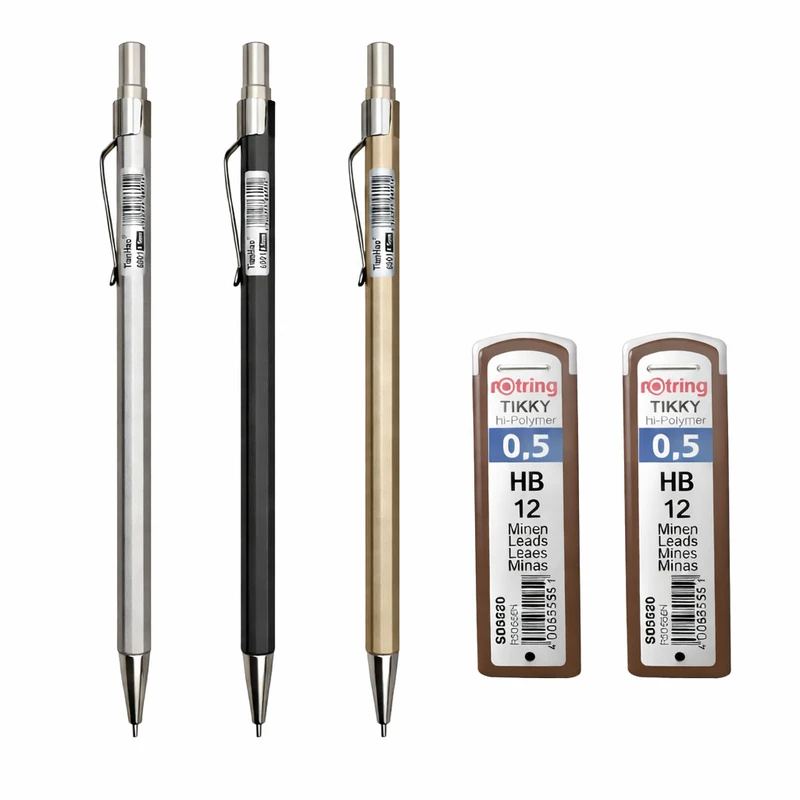 مداد نوکی 0.5 میلی متری تیان هائو کد 6901 به همراه نوک  بسته 6 عددی