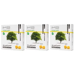 آدامس سقز بیست شیرین شده با شکر قهوه ای - 50 گرم بسته 3 عددی