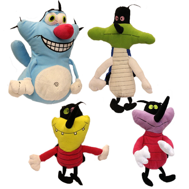 عروسک طرح اوگی و سوسک ها ارتفاع 30 سانتی متر مجموعه 4 عددی