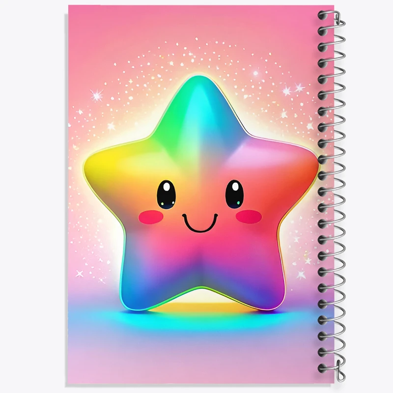 دفتر ژورنال نویسی 50 برگ خندالو مدل نقطه ای طرح ستاره کیوت کد F7852