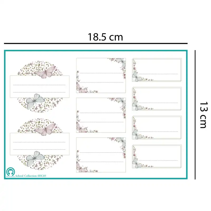 برچسب میو استیکر مدل نام و نام خانوادگی کالکشن مدرسه کد SHC05
