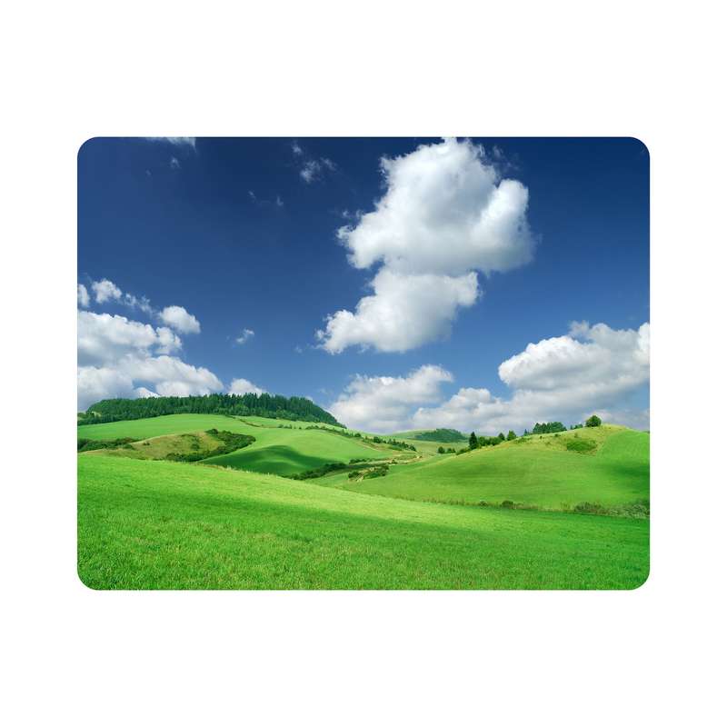ماوس پد اطلس آبی طرح منظره و طبیعت و درخت و آسمان و سبزه   مدل T7014