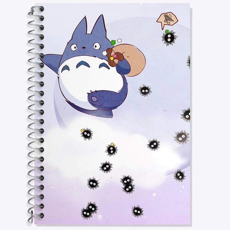 دفتر زبان 50 برگ خندالو مدل دو خط طرح انیمه توتورو Totoro کد 12813