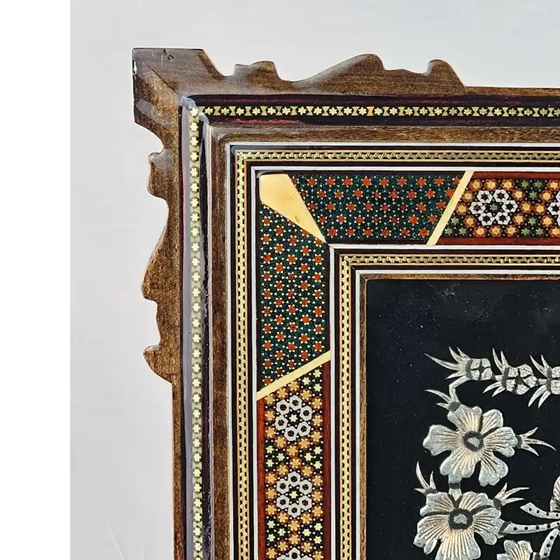 تابلو قلمزنی طرح گل و مرغ کد T5545