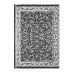 فرش ماشینی 1200 شانه فرش زمرد مشهد زمینه کرم حاشیه الماسی مدل 37001