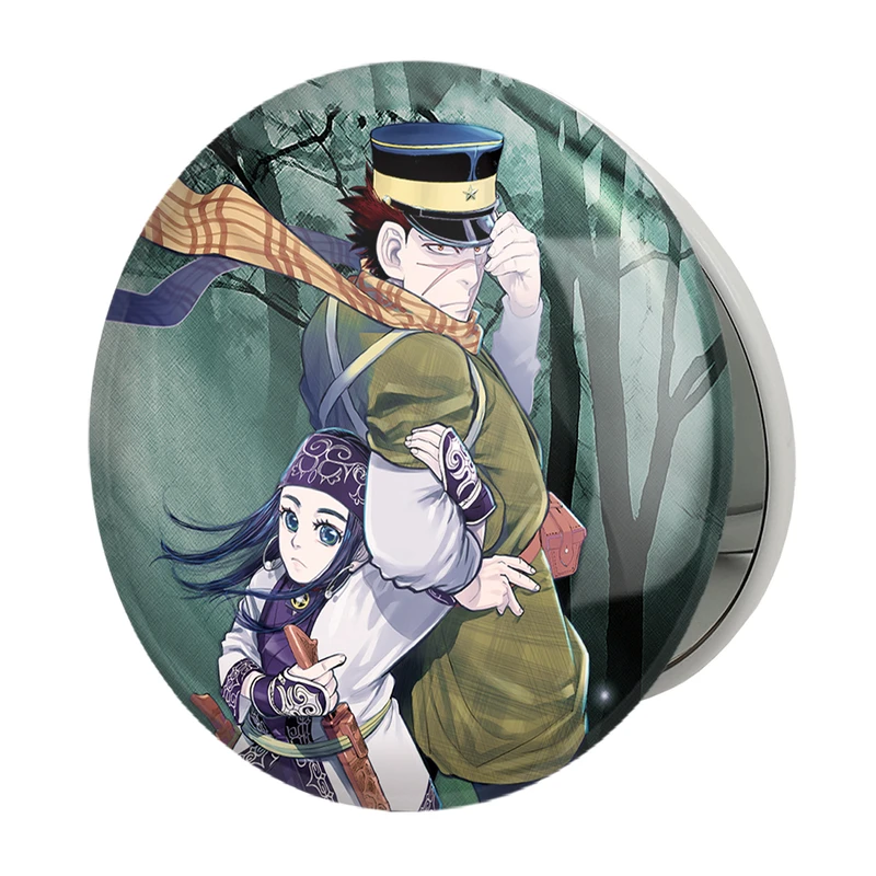 آینه جیبی خندالو طرح سایچی و اسیرپا انیمه کامویی طلایی Golden Kamuy مدل تاشو کد 23706 