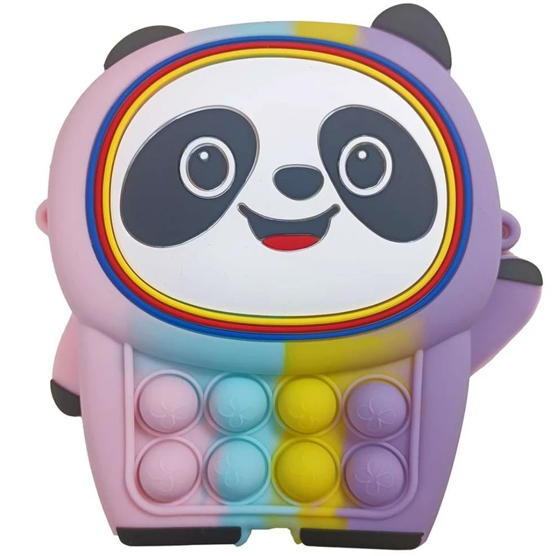 کیف رودوشی دخترانه مدل پاپیت سیلیکونی طرح پاندا 