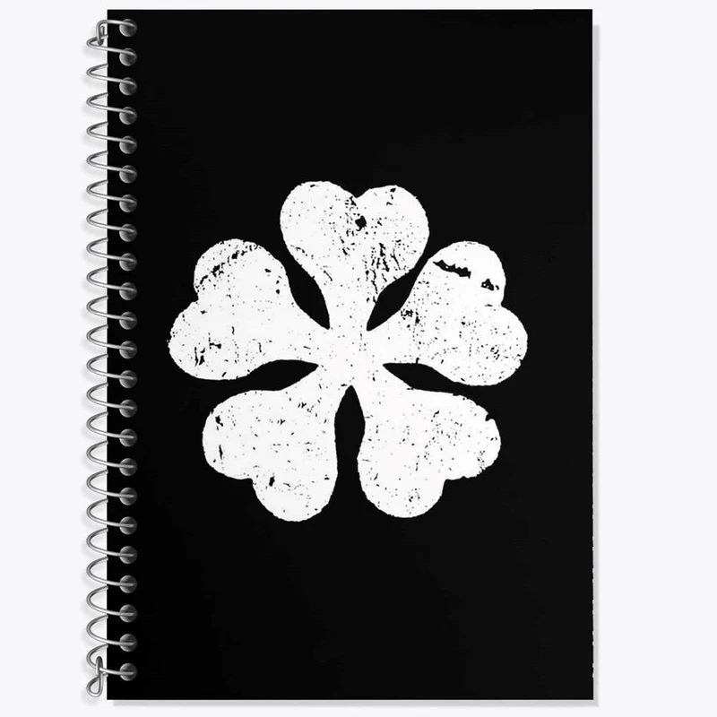 دفتر زبان 50 برگ خندالو مدل دو خط طرح پنج شبدر شیطانی انیمه بلک کلاور Black Clover کد 11722