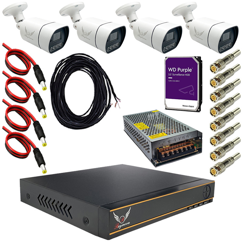 سیستم امنیتی دوربین مداربسته رایمون مدل 2 مگاپیکسل کد RP-2MP-MS2T4C11