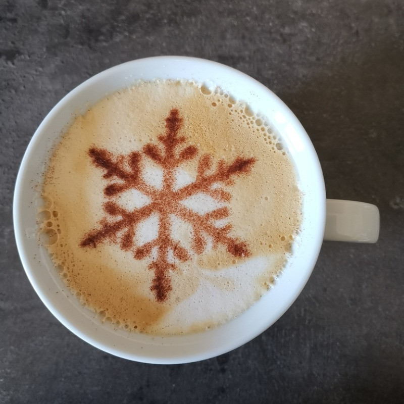 شابلون تزیین قهوه مدل Snowflake شابلون تزیین قهوه مدل Snowflake