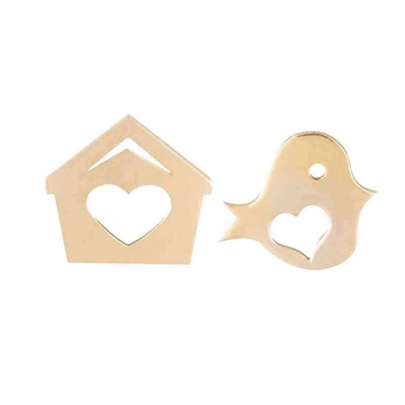 گوشواره طلا 18 عیار زنانه مدل گوشواره طلا 18 عیار زنانه قیراط طرح پرنده کد GH4642