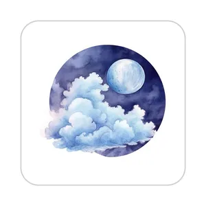 زیر لیوانی کاکتی طرح ماه و ستاره مدل mp53443