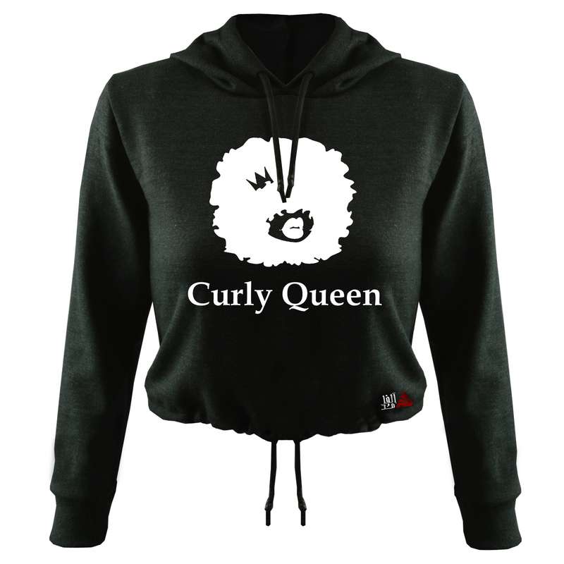 هودی زنانه مدل مو فرفری کد T17 رنگ نوک مدادی