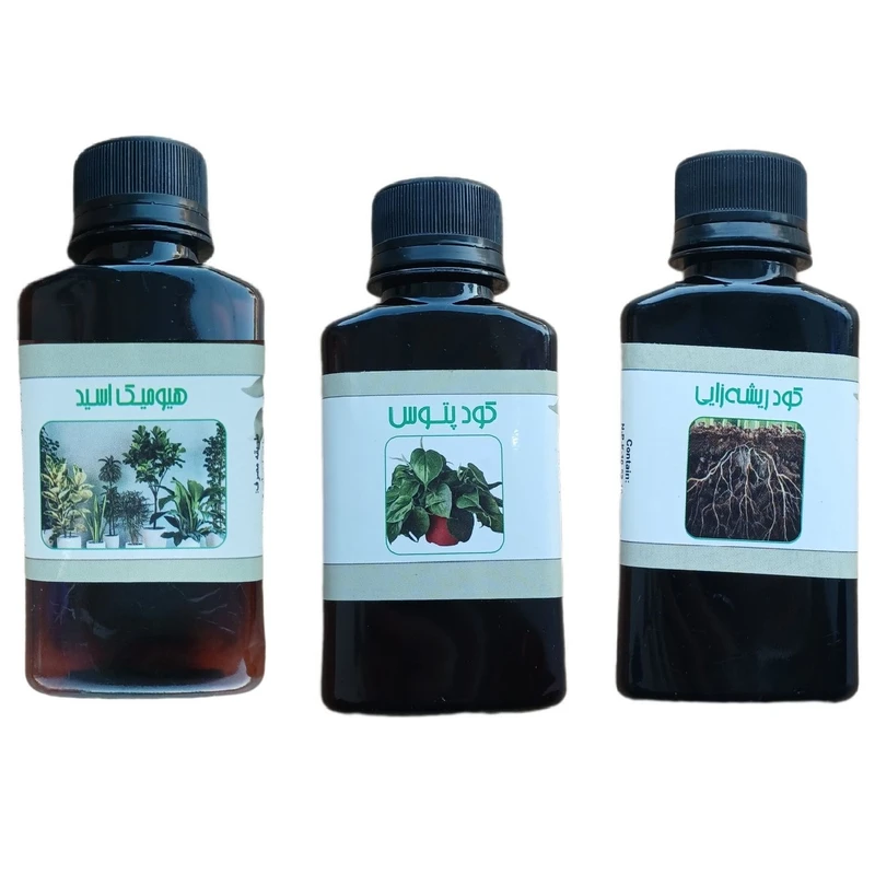 کود مایع هیومیک اسید و کود ریشه زایی و کود پتوس مدل life drop حجم 110 میلی لیتر بسته 3 عددی