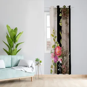 پرده طرح گل  مدل مخمل پانچی کد L 547 Z سایز 140x200 سانتی متر