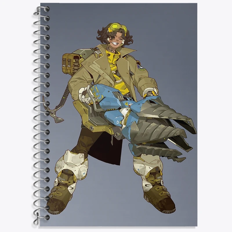 دفتر زبان 50 برگ خندالو مدل سه خط طرح بازی اورواچ (Overwatch) کد 31611