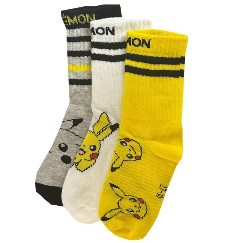 جوراب ساق بلند دخترانه پوکومون مدل 89 مجموعه 3 عددی
