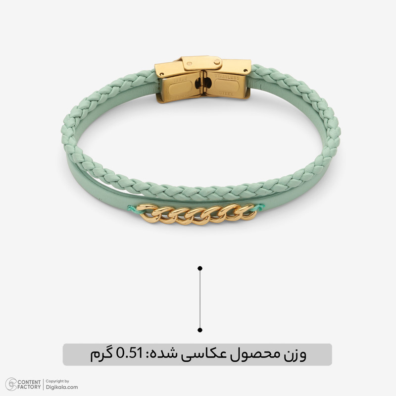دستبند طلا 18 عیار زنانه با بند چرمی وی گالری مدل AMG3542 کارتیه