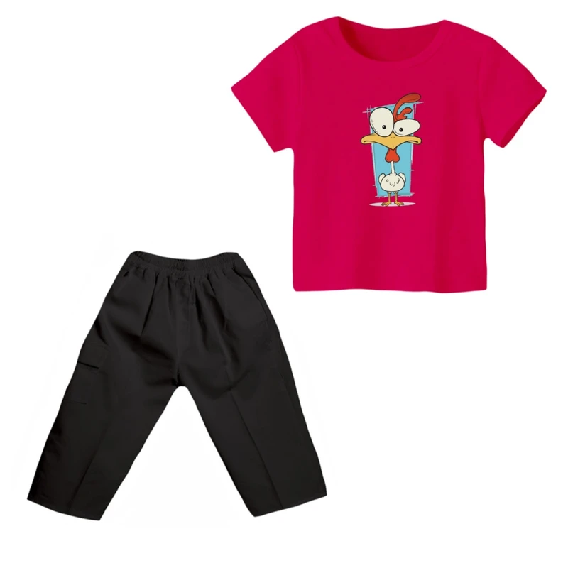 ست تی شرت و شلوارک پسرانه مدل خروس بامزه